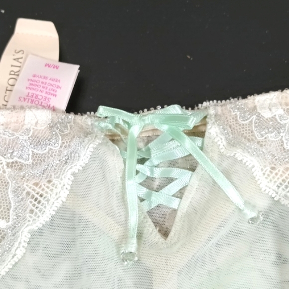 NWT Victorias Secret Sexy Seduction Lace Garter Skirt Mint Green 💚 Size M - Picture 7 of 16